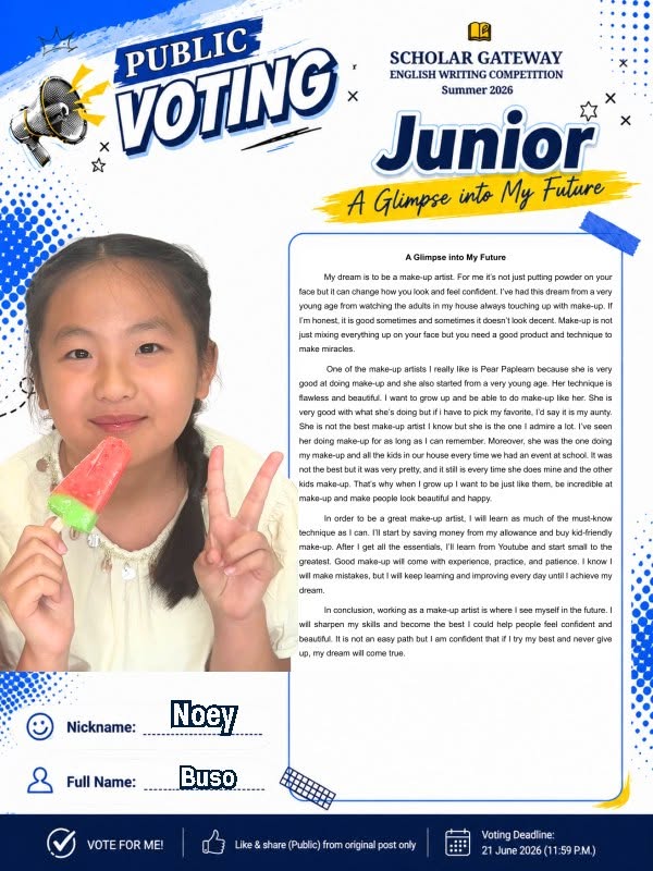 Junior finalist Noey — A Glimpse into My Future