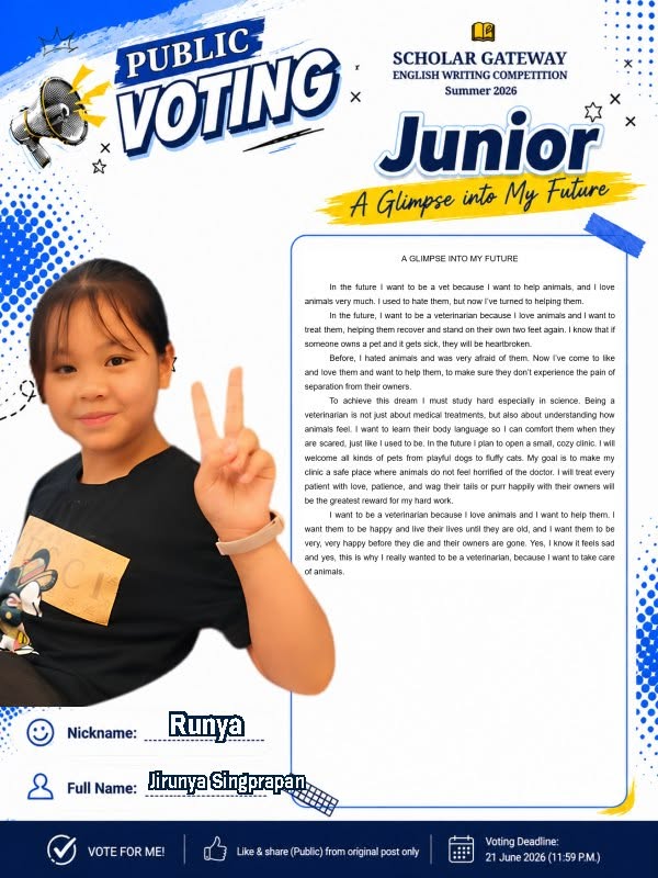 Junior finalist Runya — A Glimpse into My Future